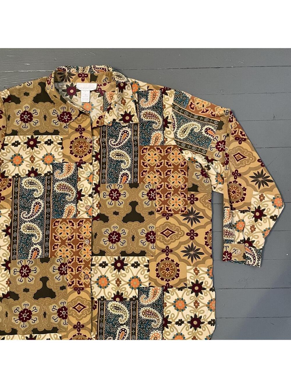 Susan Graver Women's Multi and Brown Shirt